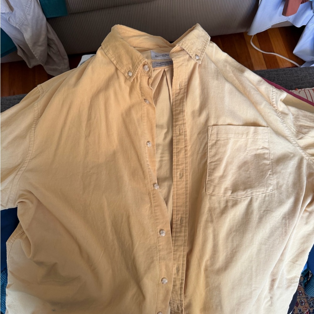 Goodfellow & Co Men's Light Yellow Casual Button-Down Shirt